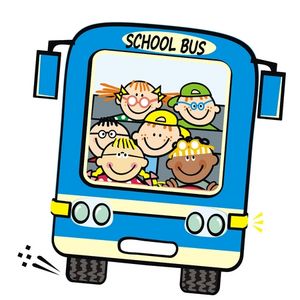 93218042 autobus blu e bambini scuolabus con ragazzi e ragazze illustrazione divertente di vettore bambini in